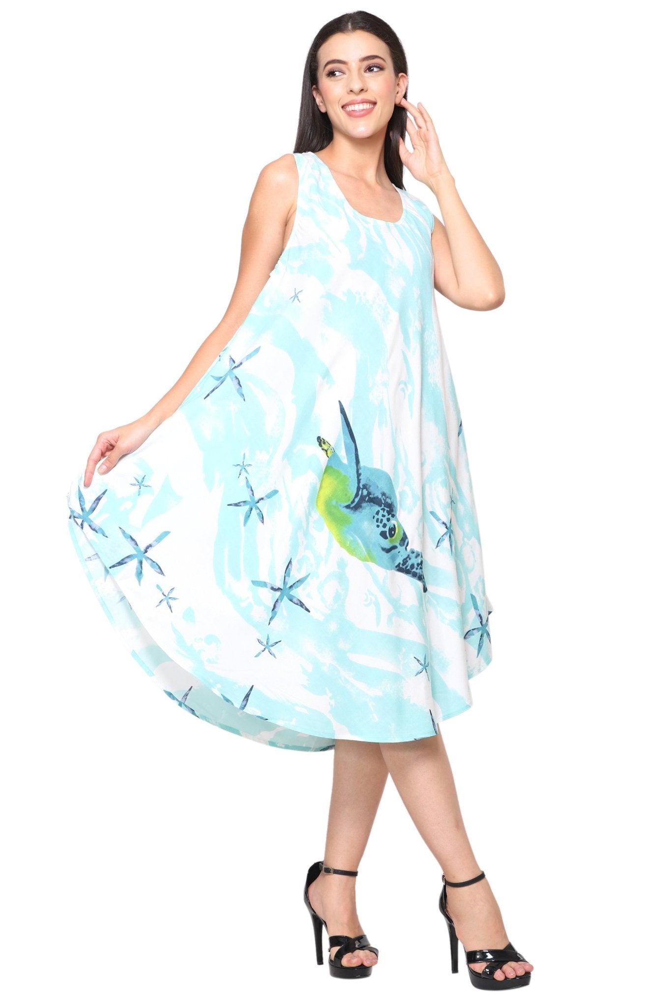 Turtle Print Beach Dress 422125 - Advance Apparels Inc