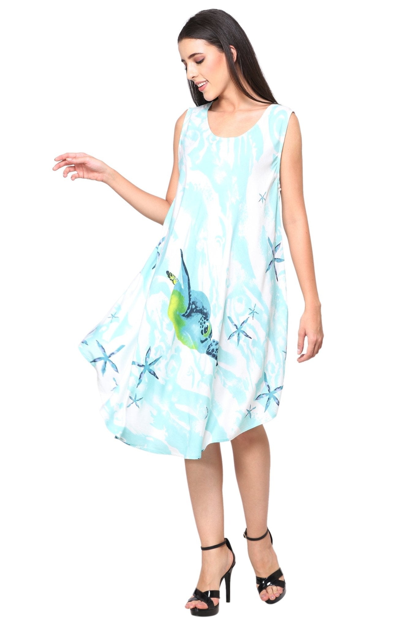 Turtle Print Beach Dress 422125 - Advance Apparels Inc