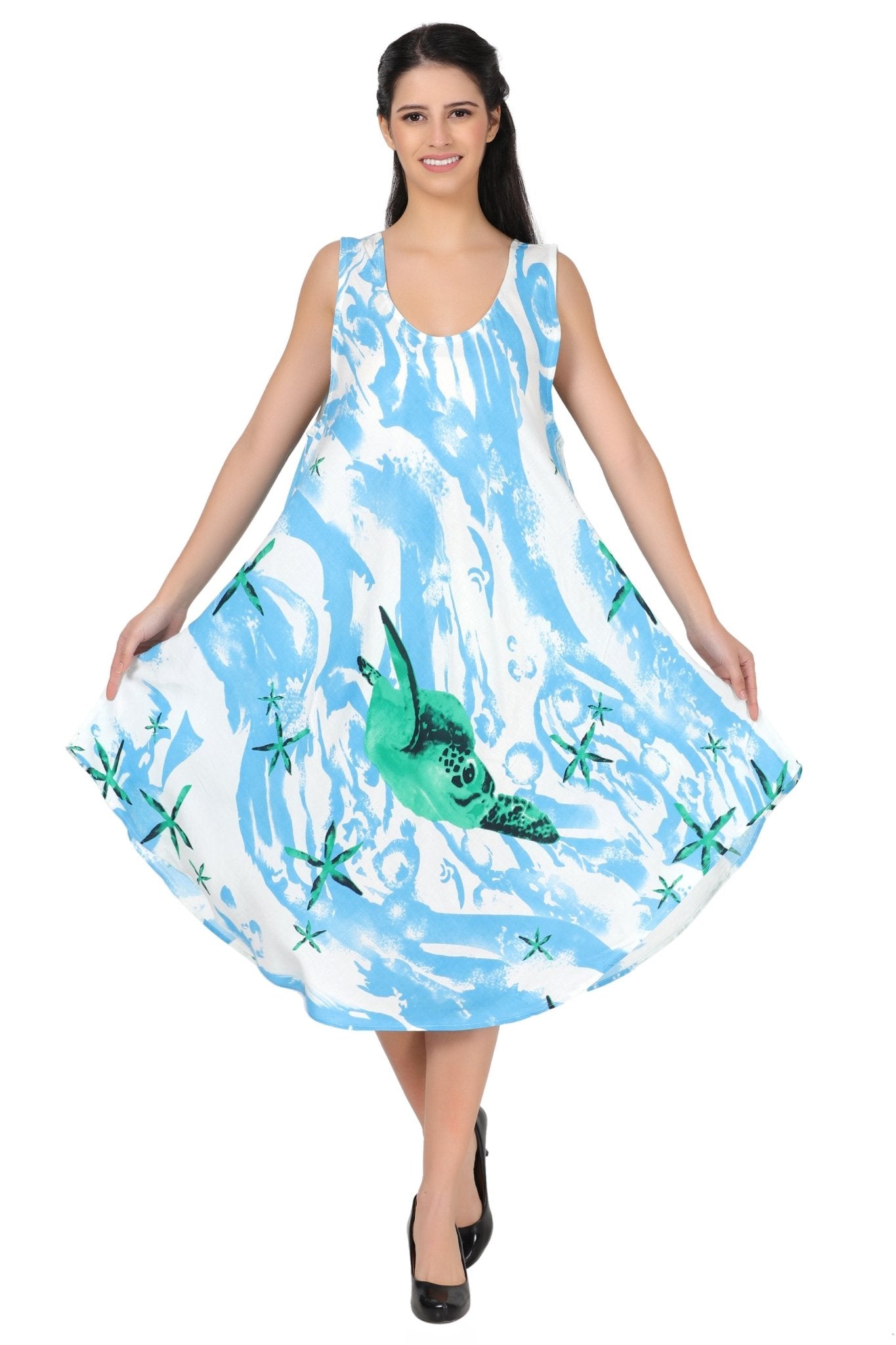 Turtle Print Beach Dress 422125 - Advance Apparels Inc