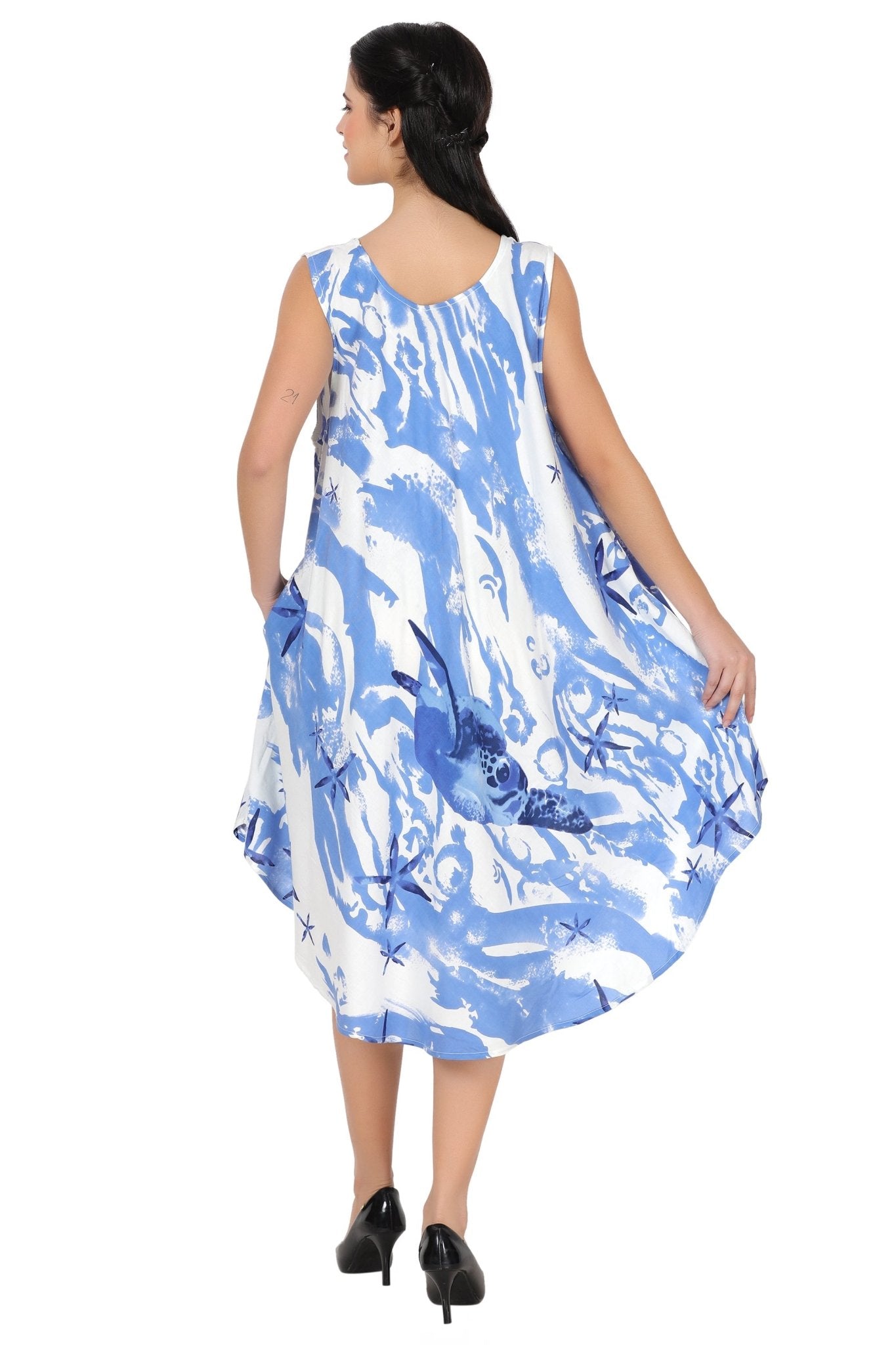 Turtle Print Beach Dress 422125 - Advance Apparels Inc