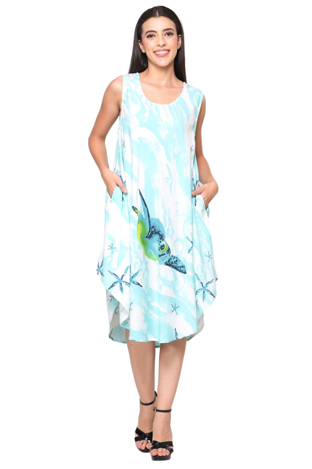 Turtle Print Beach Dress 422125 - Advance Apparels Inc