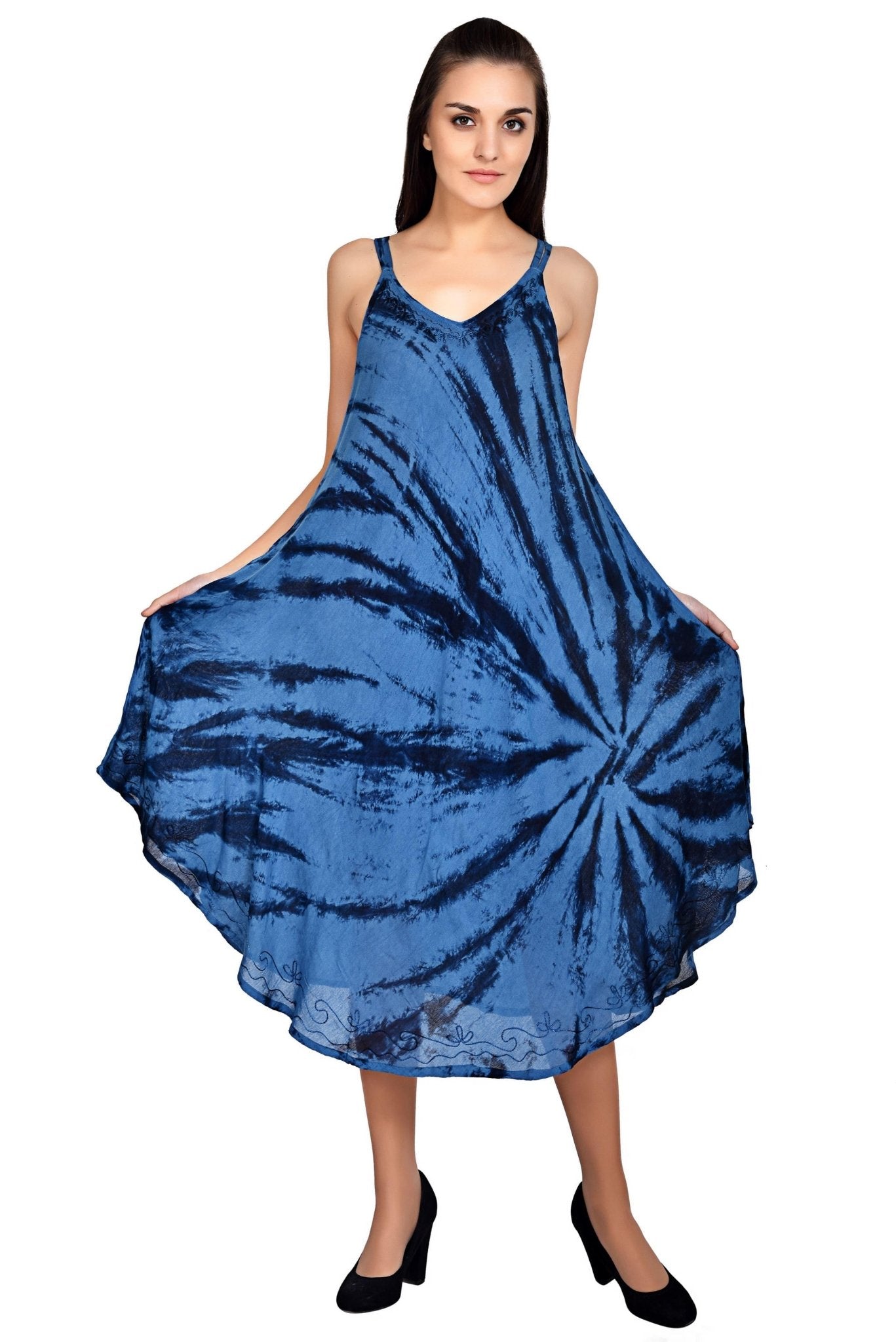 Typhoon V-Neck Tie Dye Umbrella Dress 19332 - Advance Apparels Inc