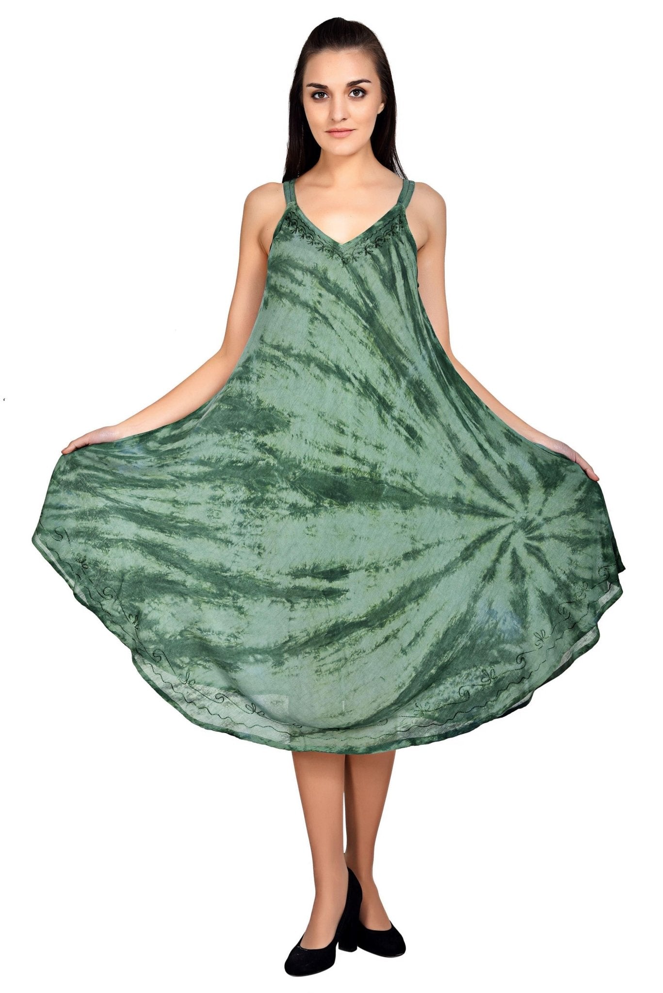 Typhoon V-Neck Tie Dye Umbrella Dress 19332 - Advance Apparels Inc