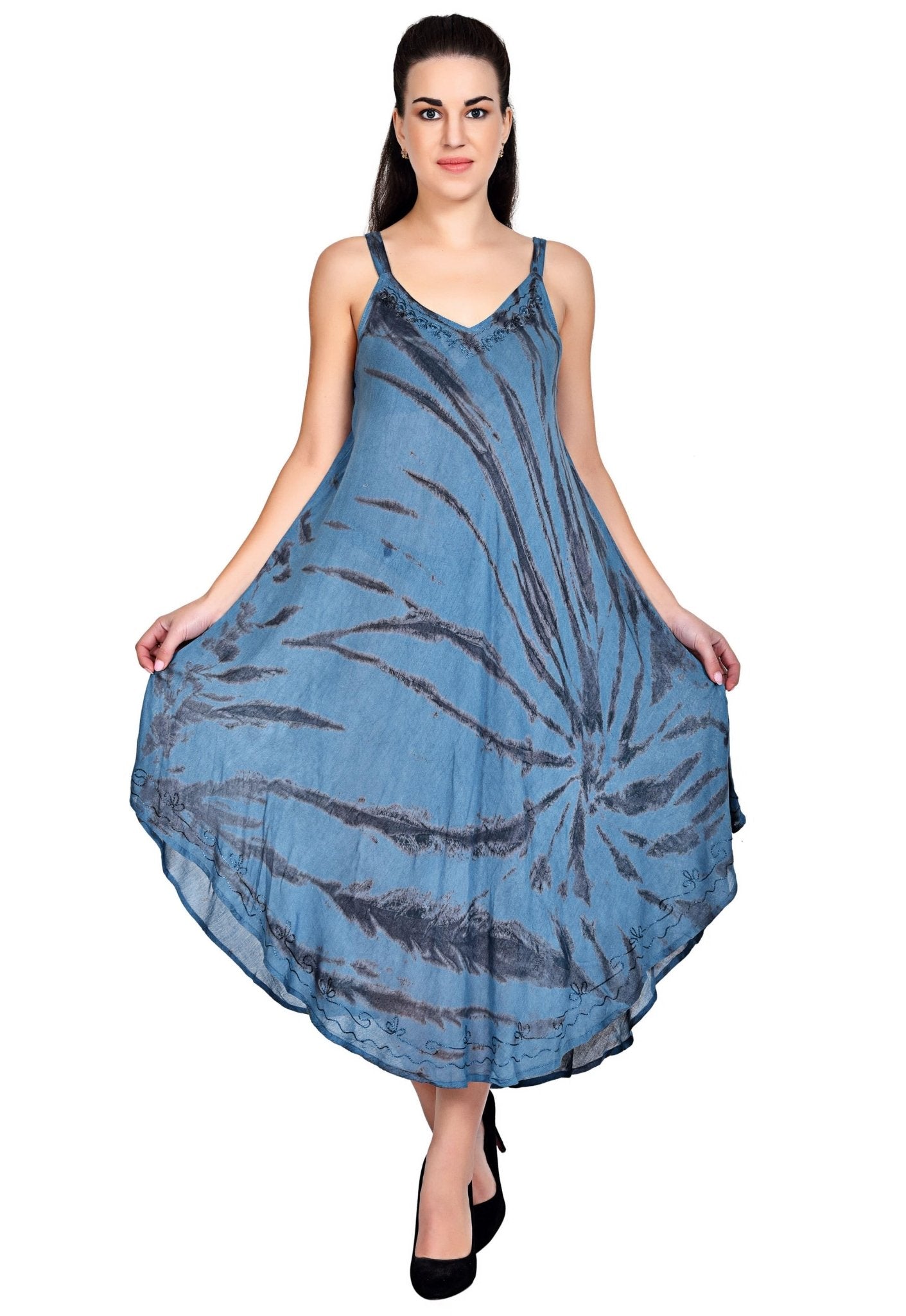 Typhoon V-Neck Tie Dye Umbrella Dress 19332 - Advance Apparels Inc