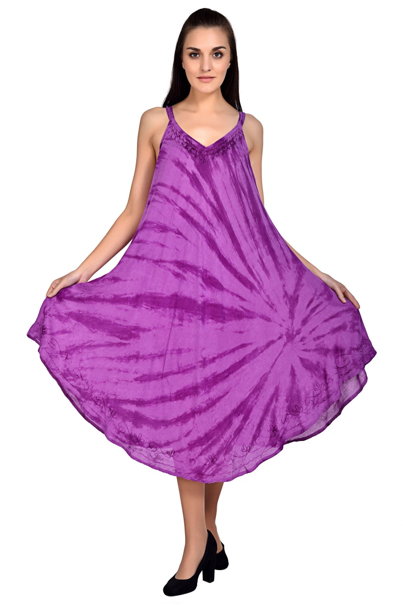 Typhoon V-Neck Tie Dye Umbrella Dress 19332 - Advance Apparels Inc