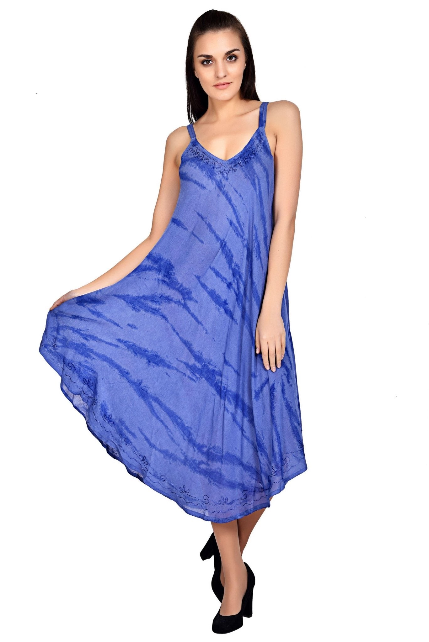 Typhoon V-Neck Tie Dye Umbrella Dress 19332 - Advance Apparels Inc