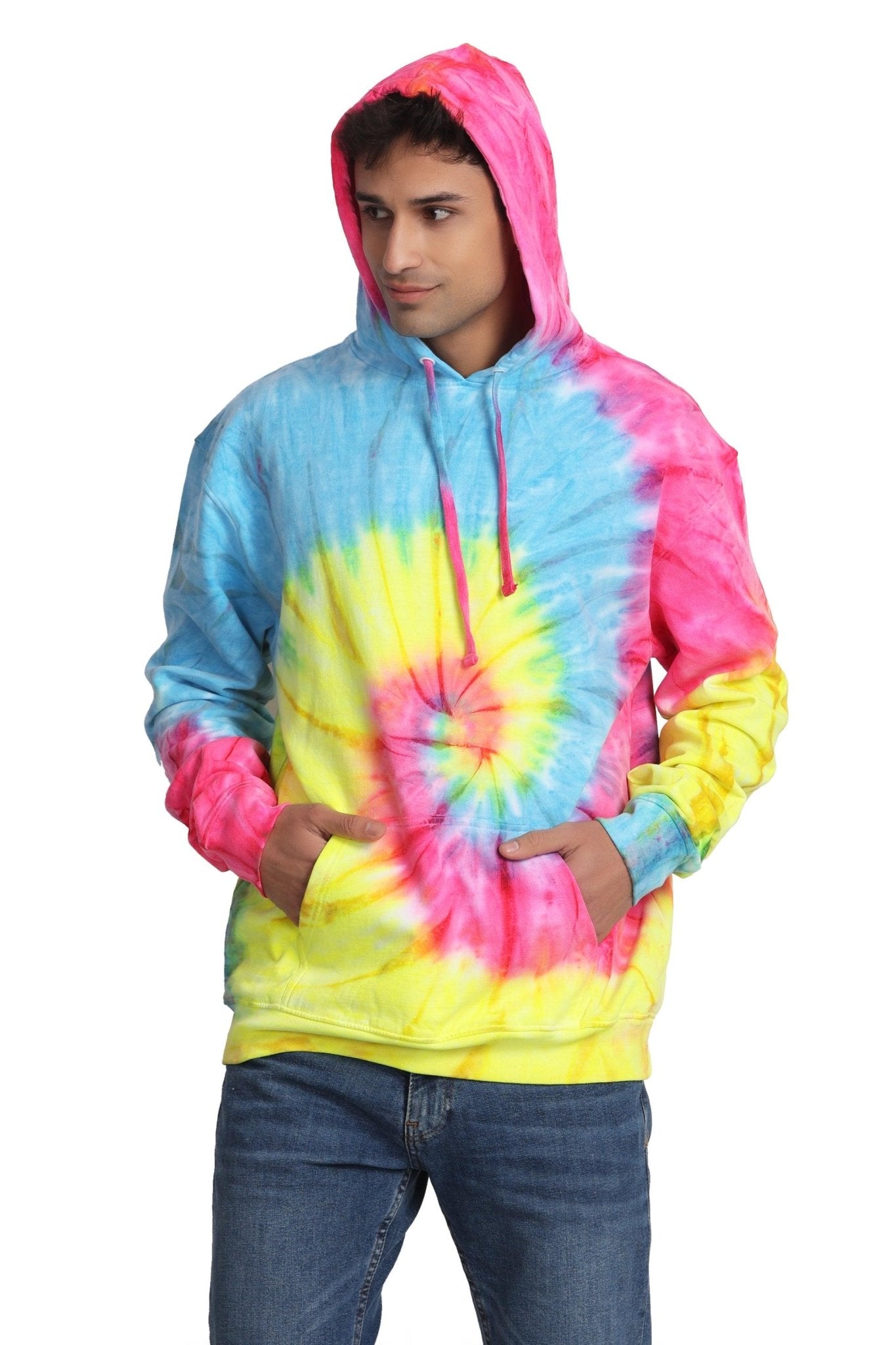 Unisex Tie Dye Pullover Hoodie Premium Cotton Blend Activewear H703 - Advance Apparels Inc