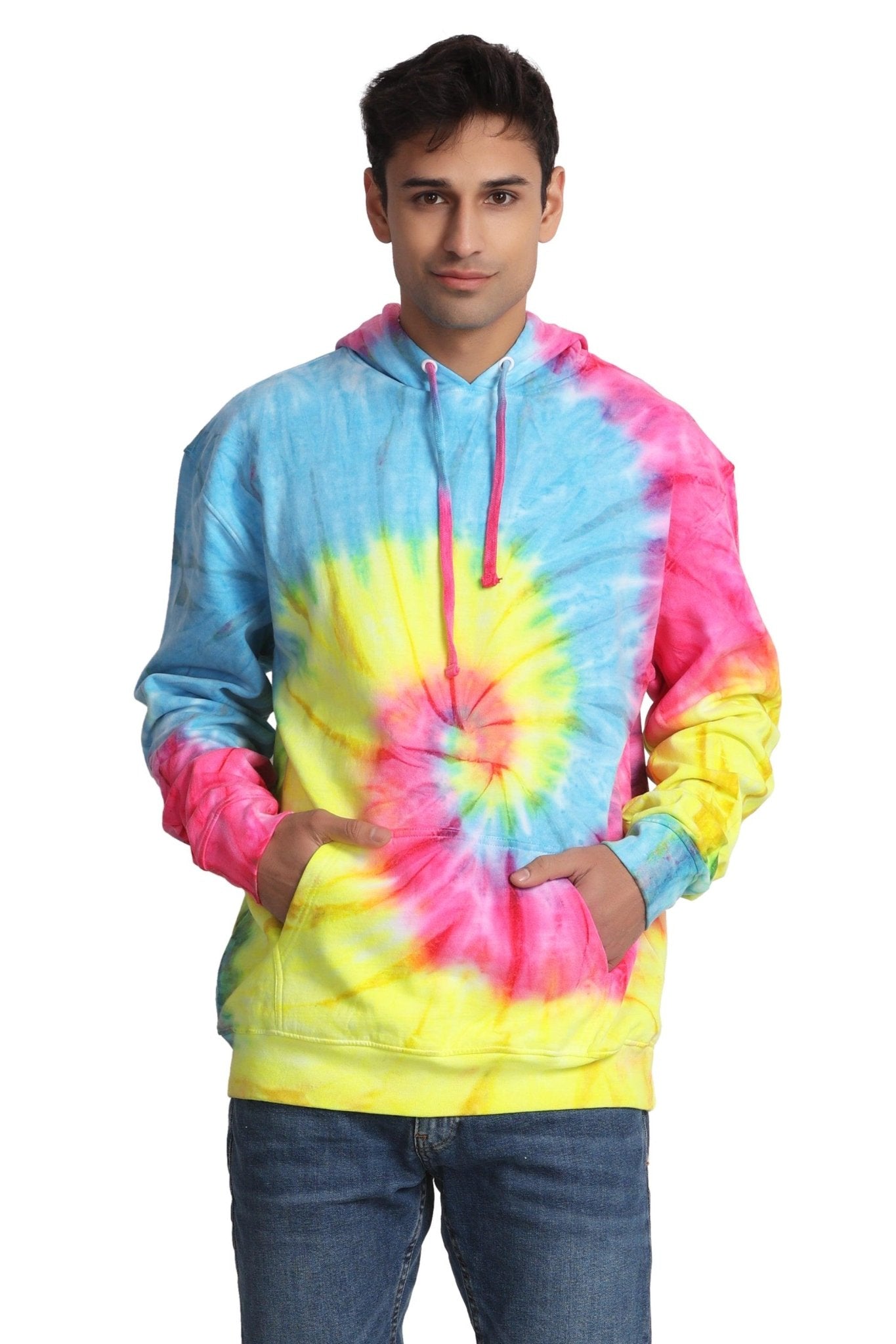 Unisex Tie Dye Pullover Hoodie Premium Cotton Blend Activewear H703 - Advance Apparels Inc