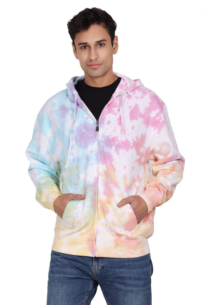 Unisex Zip Up Tie Dye Hoodie Comfortable Activewear 9604 - Advance Apparels Inc