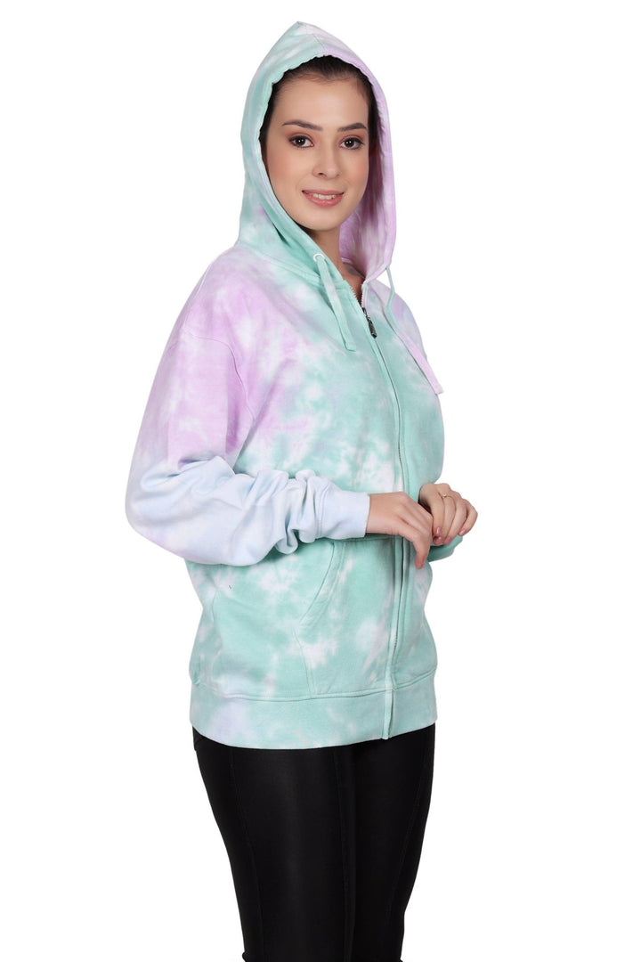 Unisex Zip Up Tie Dye Hoodie Comfortable Activewear 9604 - Advance Apparels Inc