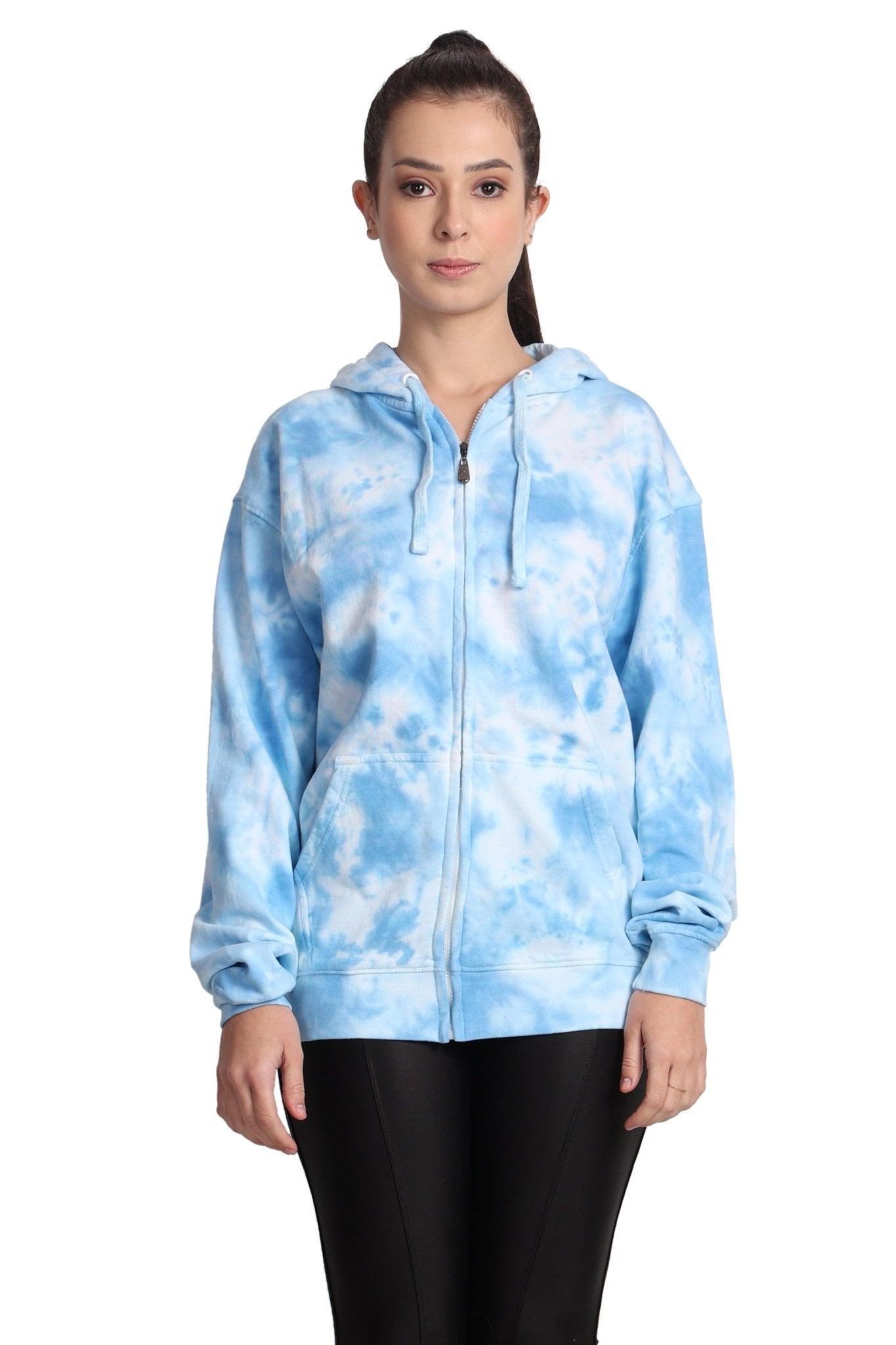 Unisex Zip Up Tie Dye Hoodie Comfortable Activewear 9604 - Advance Apparels Inc