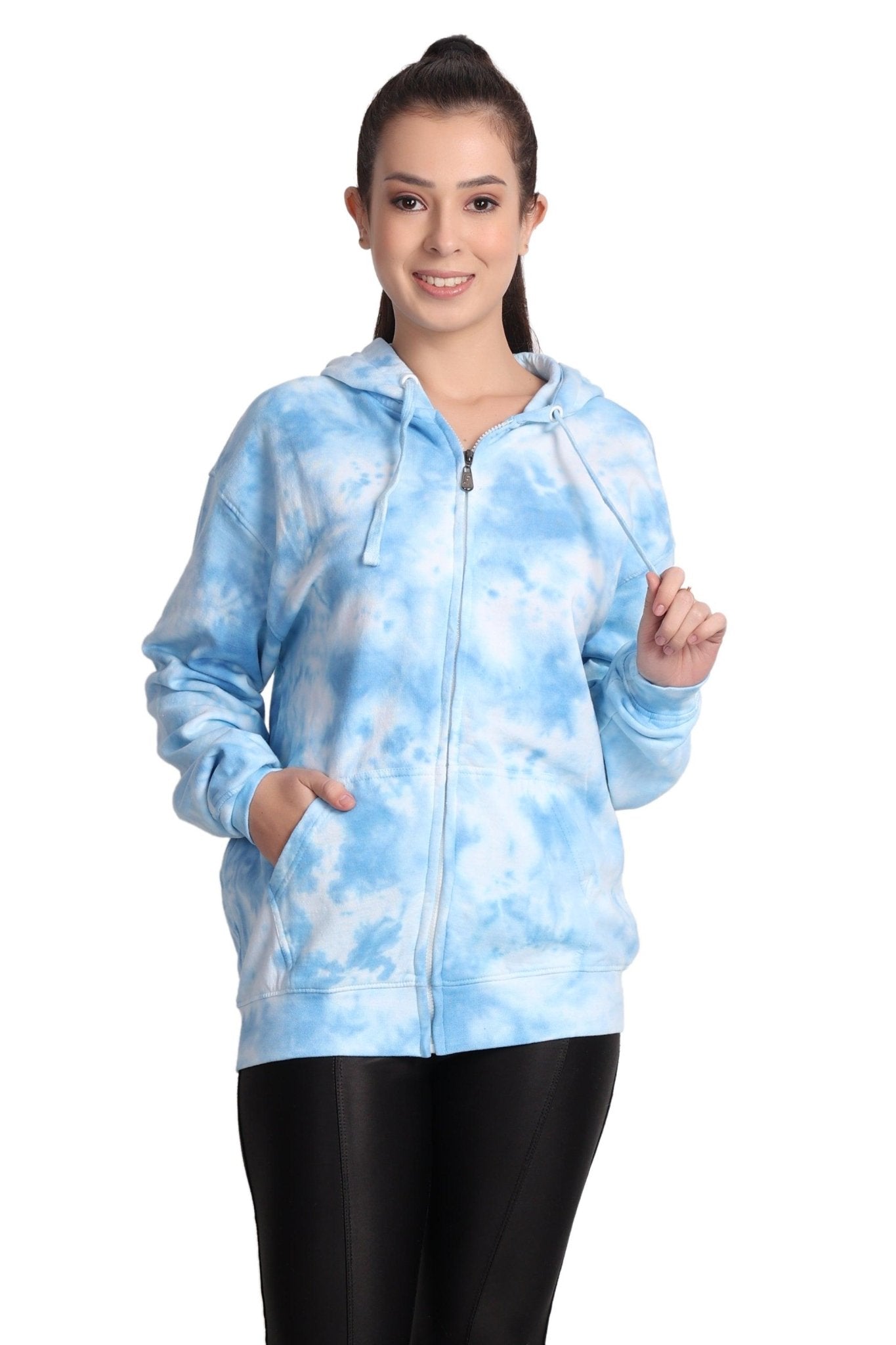 Unisex Zip Up Tie Dye Hoodie Comfortable Activewear 9604 - Advance Apparels Inc