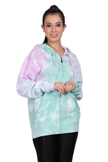 Unisex Zip Up Tie Dye Hoodie Comfortable Activewear 9604 - Advance Apparels Inc