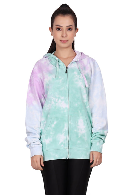 Unisex Zip Up Tie Dye Hoodie Comfortable Activewear 9604 - Advance Apparels Inc