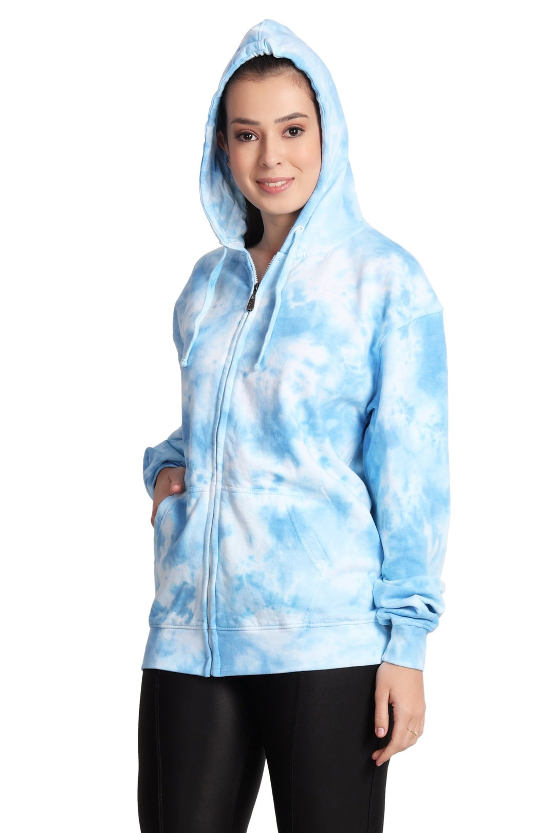 Unisex Zip Up Tie Dye Hoodie Comfortable Activewear 9604 - Advance Apparels Inc