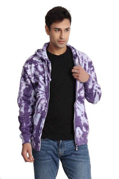 Unisex Zip Up Tie Dye Hoodie Comfortable Activewear 9605 - Advance Apparels Inc