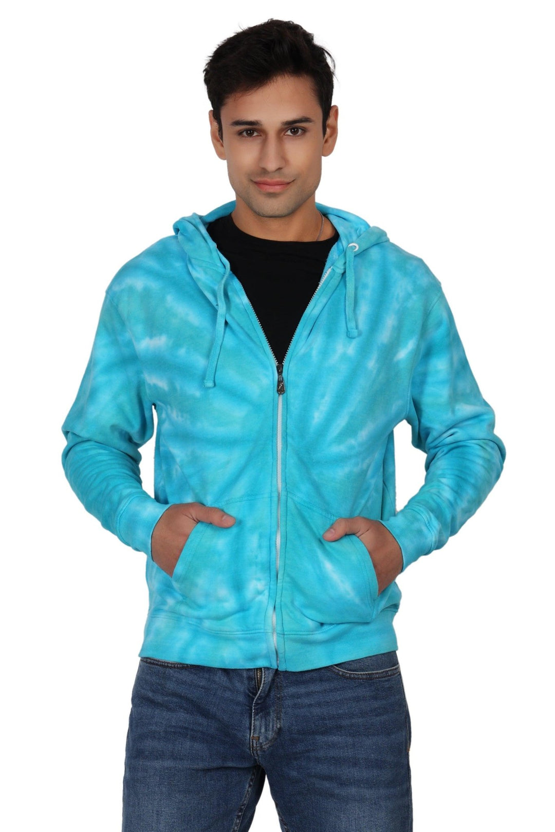 Unisex Zip Up Tie Dye Hoodie Comfortable Activewear 9605 - Advance Apparels Inc