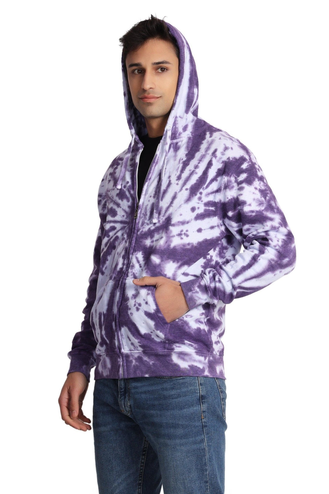 Unisex Zip Up Tie Dye Hoodie Comfortable Activewear 9605 - Advance Apparels Inc