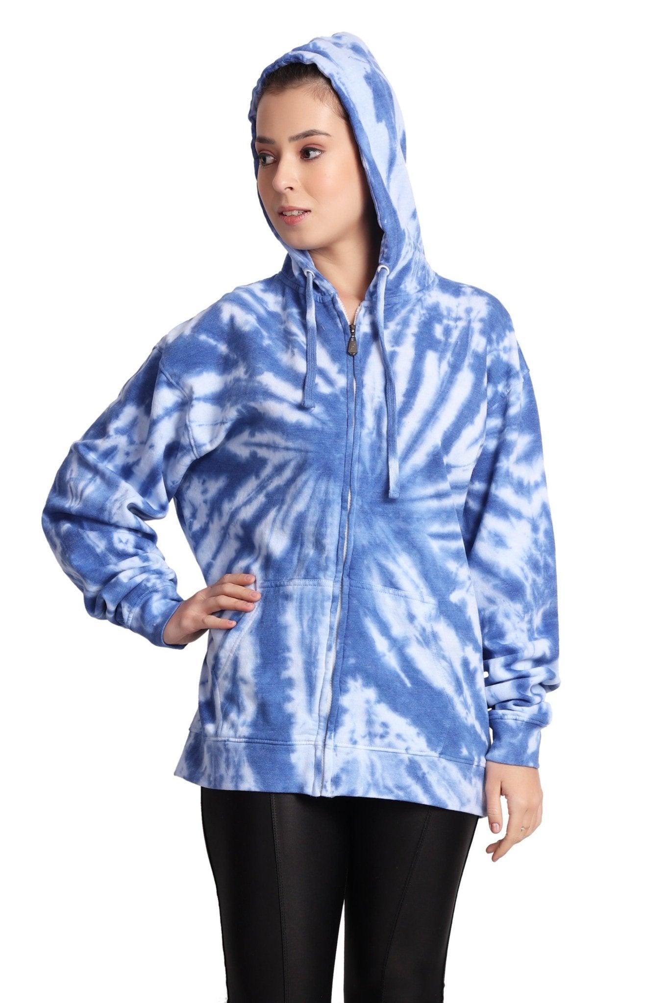 Unisex Zip Up Tie Dye Hoodie Comfortable Activewear 9605 - Advance Apparels Inc