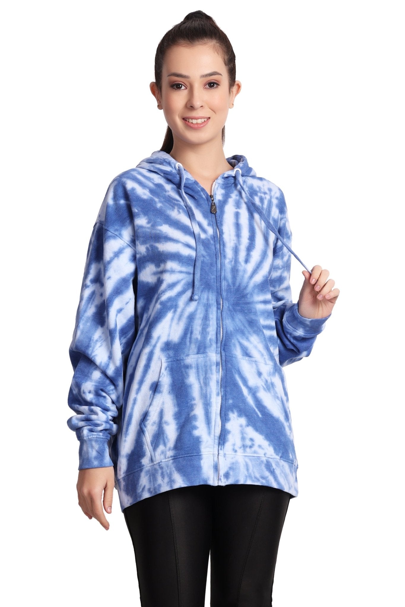 Unisex Zip Up Tie Dye Hoodie Comfortable Activewear 9605 - Advance Apparels Inc