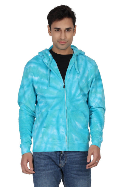 Unisex Zip Up Tie Dye Hoodie Comfortable Activewear 9605 - Advance Apparels Inc