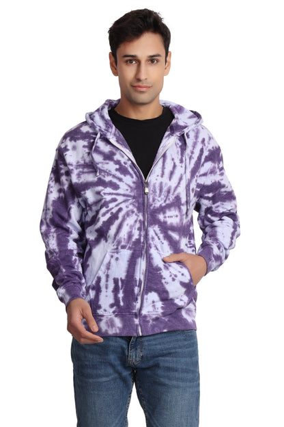 Unisex Zip Up Tie Dye Hoodie Comfortable Activewear 9605 - Advance Apparels Inc