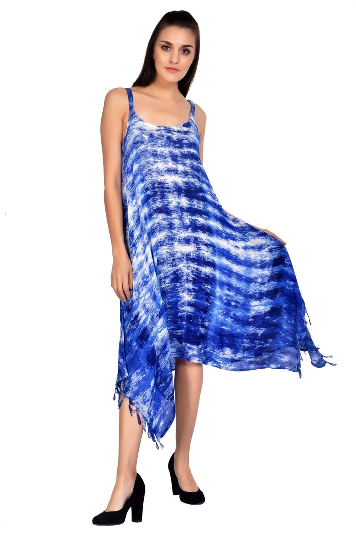 V-Neck Tie Dye Dress 19273 - Advance Apparels Inc