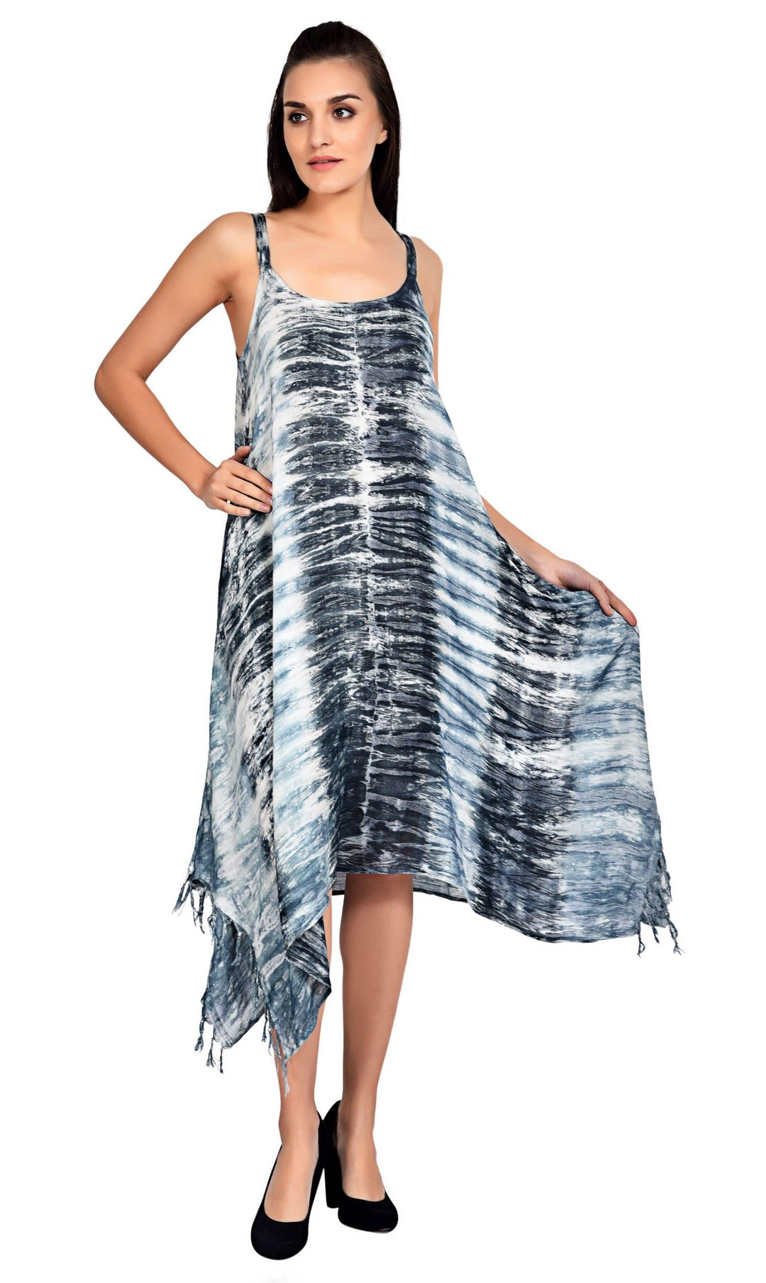 V-Neck Tie Dye Dress 19273 - Advance Apparels Inc