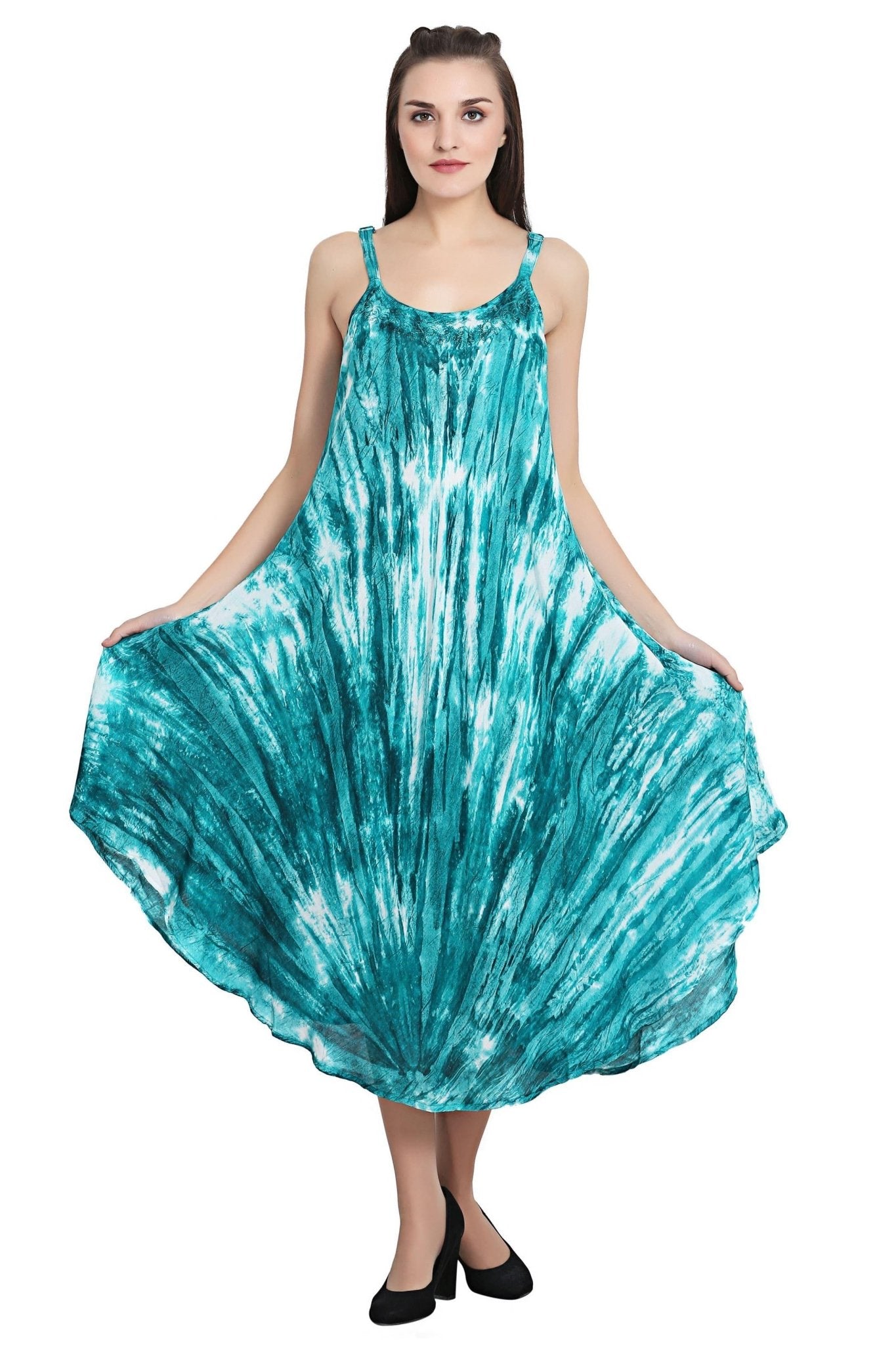 V-Neck Tie Dye Dress 19290 - Advance Apparels Inc