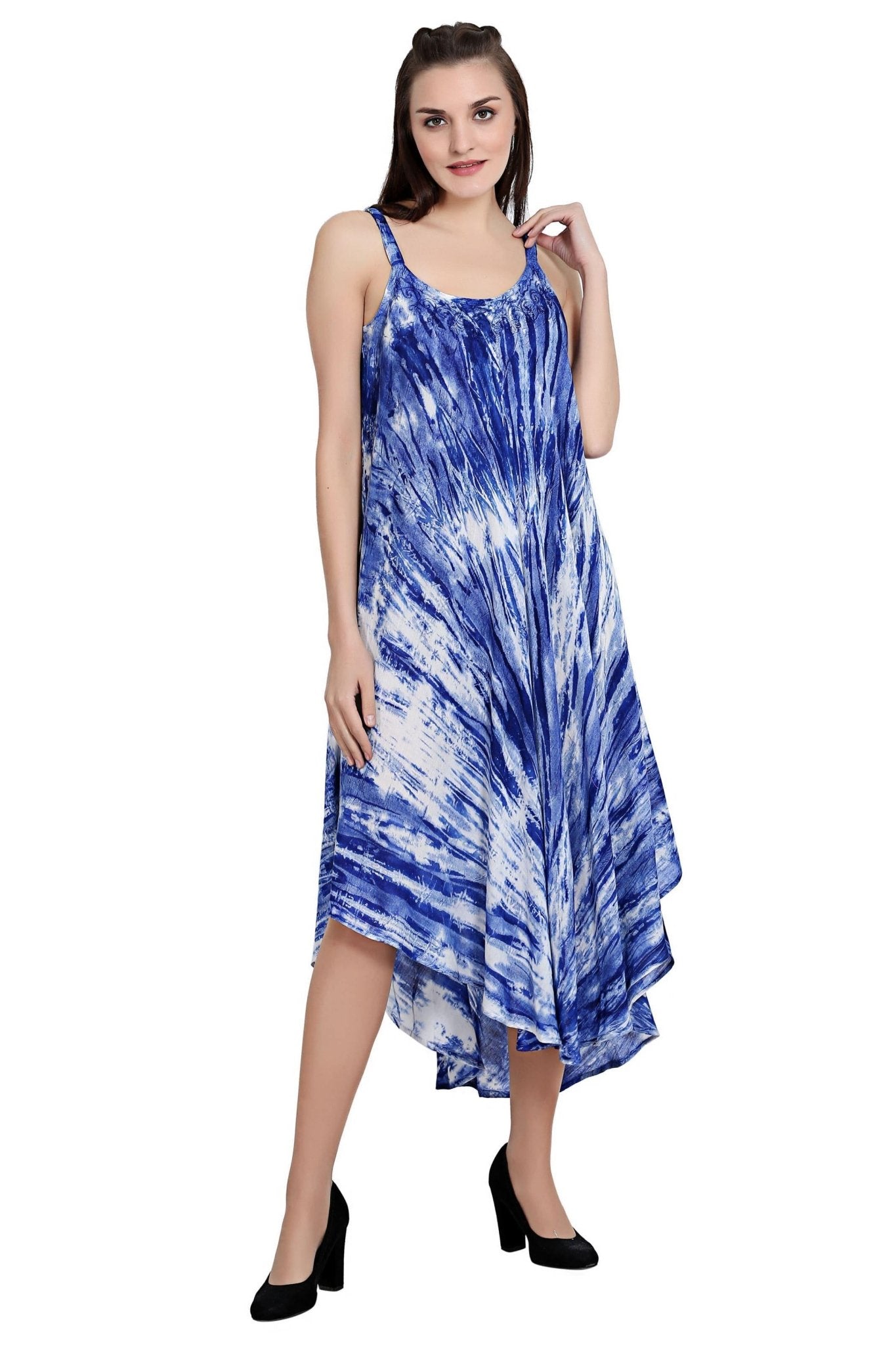 V-Neck Tie Dye Dress 19290 - Advance Apparels Inc