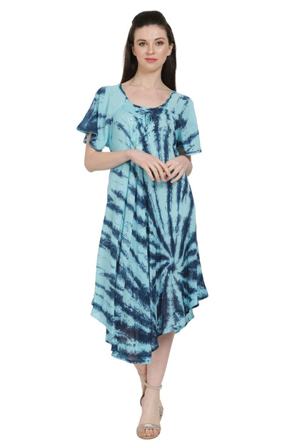 Waikiki Tie Dye Umbrella Dress w/ Sleeves UDS48-2403 - Advance Apparels Inc