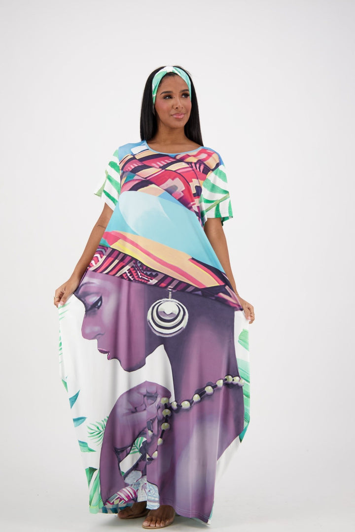 Water Color Print Kaftan CH8854 - Advance Apparels Inc