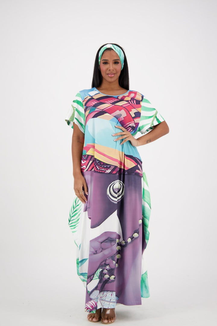 Water Color Print Kaftan CH8854 - Advance Apparels Inc