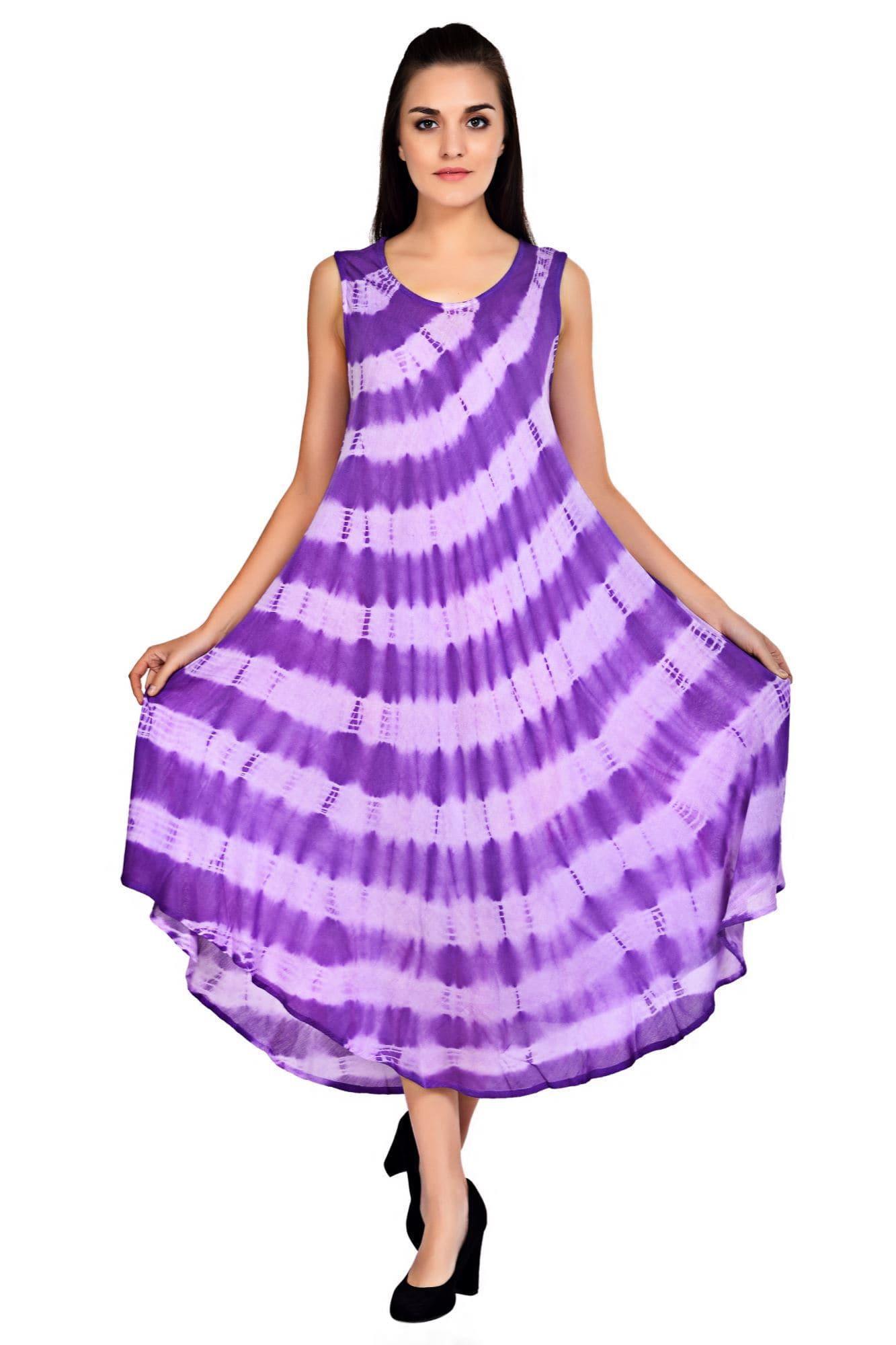 Wavy Striped Tie Dye Dress 19253 - Advance Apparels Inc