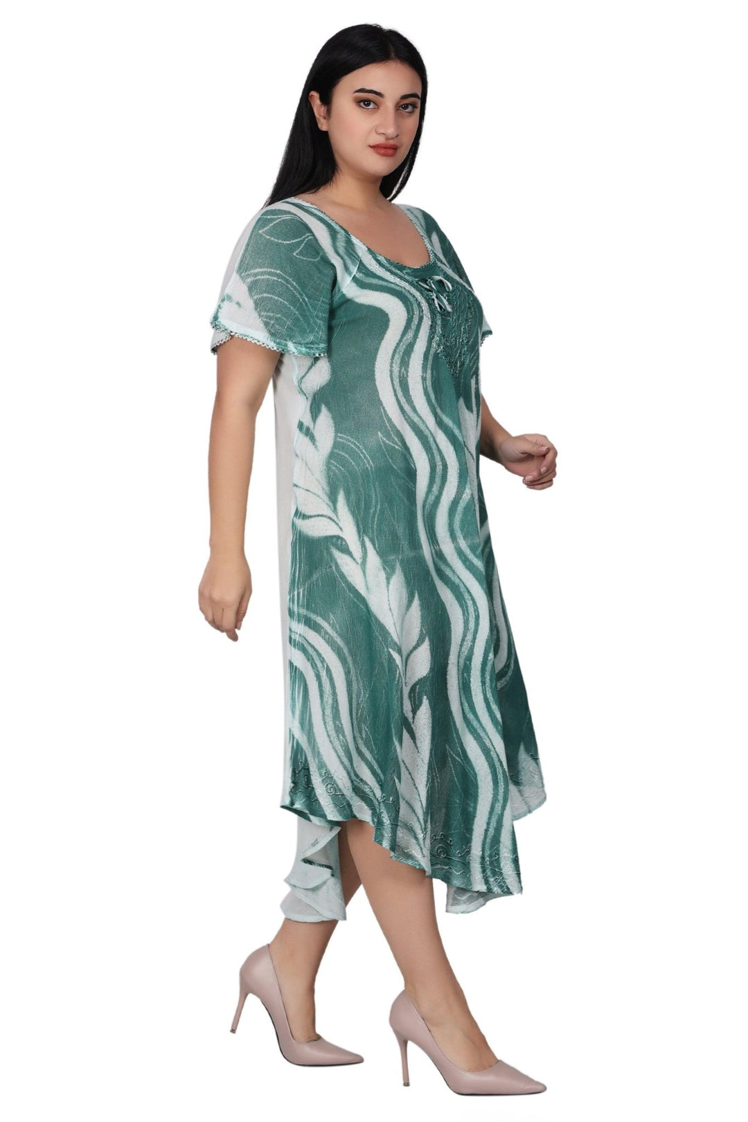 Wavy Tie Dye Dress 482164-SLVD - Advance Apparels Inc