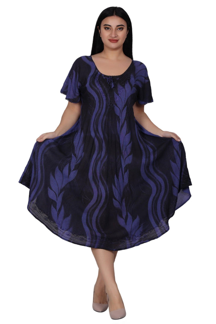 Wavy Tie Dye Dress 482164-SLVD - Advance Apparels Inc