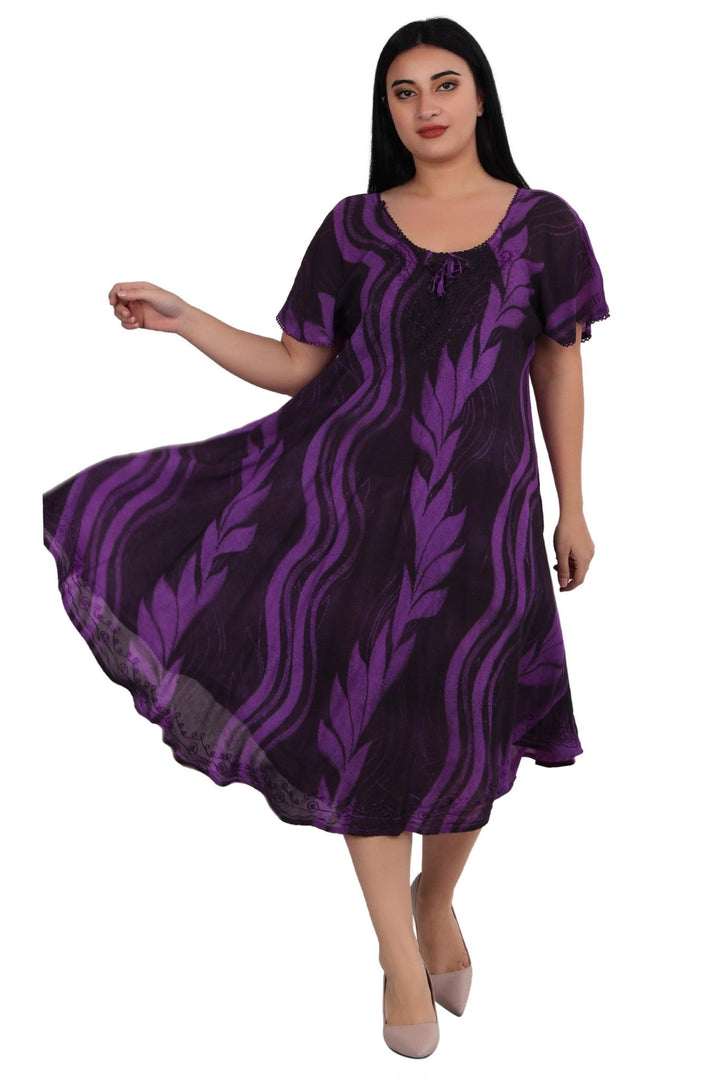 Wavy Tie Dye Dress 482164-SLVD - Advance Apparels Inc