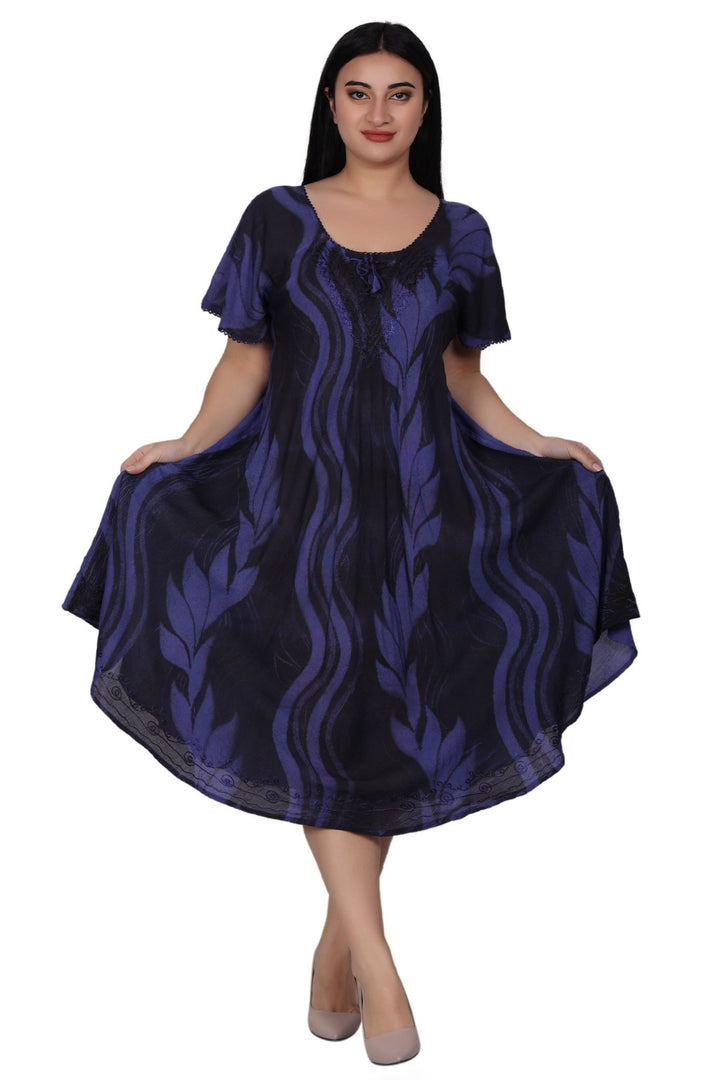 Wavy Tie Dye Dress 482164-SLVD - Advance Apparels Inc