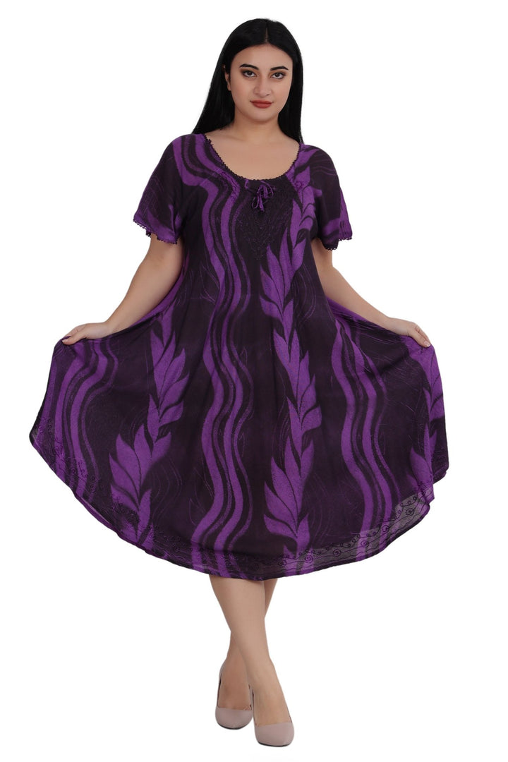 Wavy Tie Dye Dress 482164-SLVD - Advance Apparels Inc