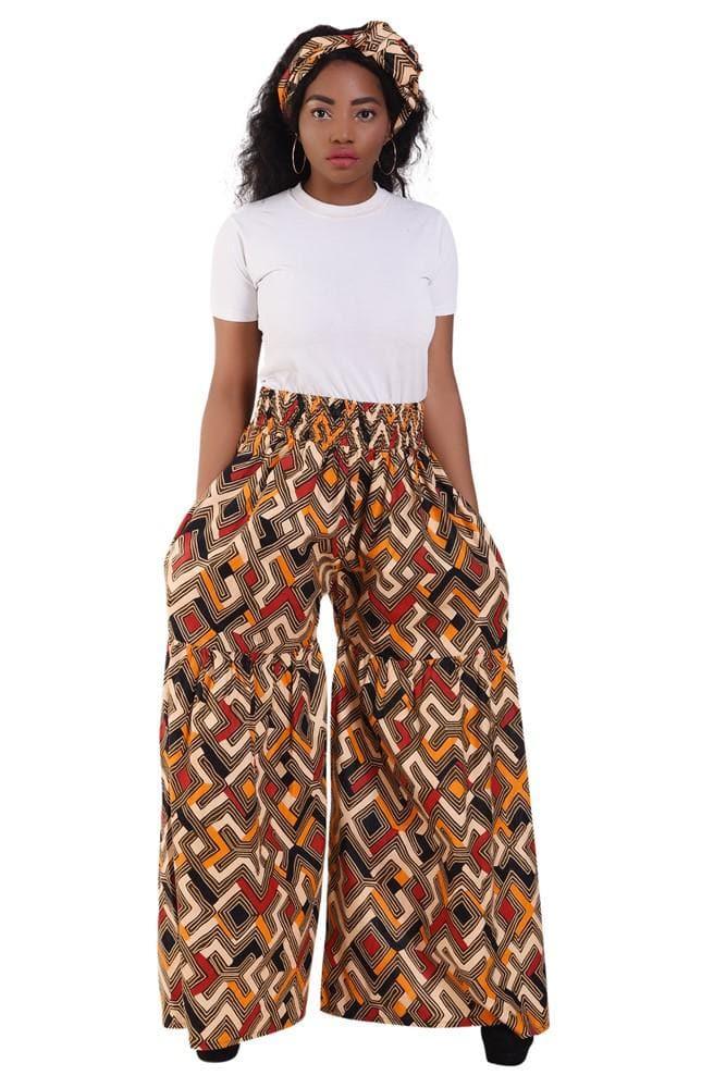 Wide Leg Ankara Print Trousers 2251 - Advance Apparels Inc