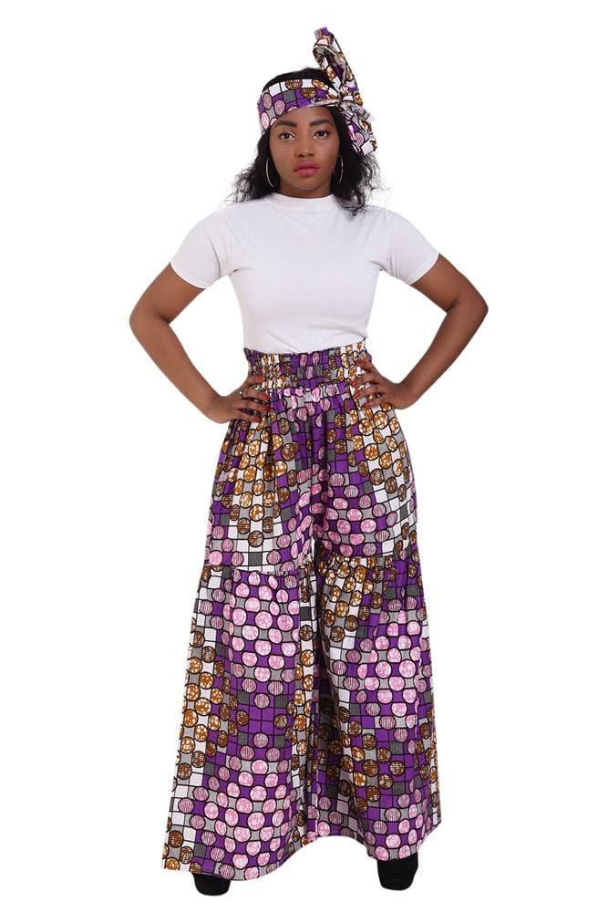 Wide Leg Ankara Print Trousers 2251 - Advance Apparels Inc