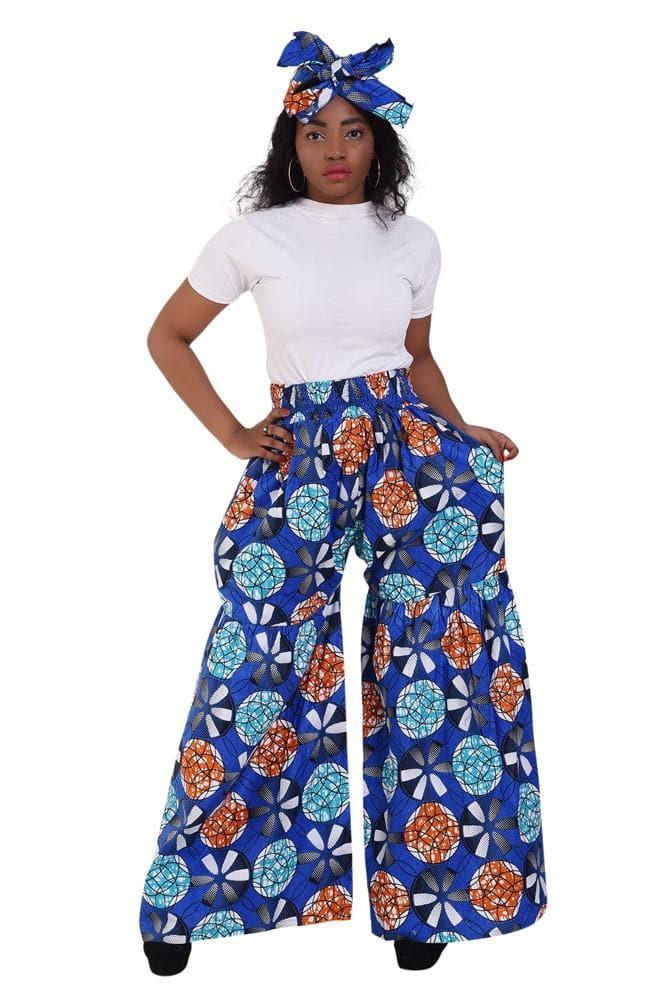 Wide Leg Ankara Print Trousers 2251 - Advance Apparels Inc