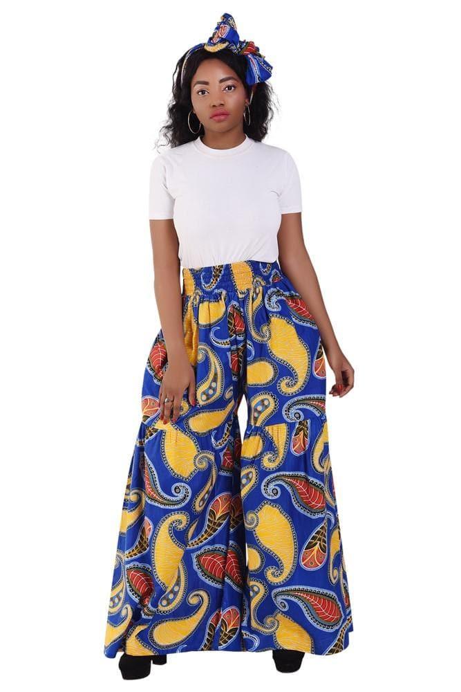 Wide Leg Ankara Print Trousers 2251 - Advance Apparels Inc