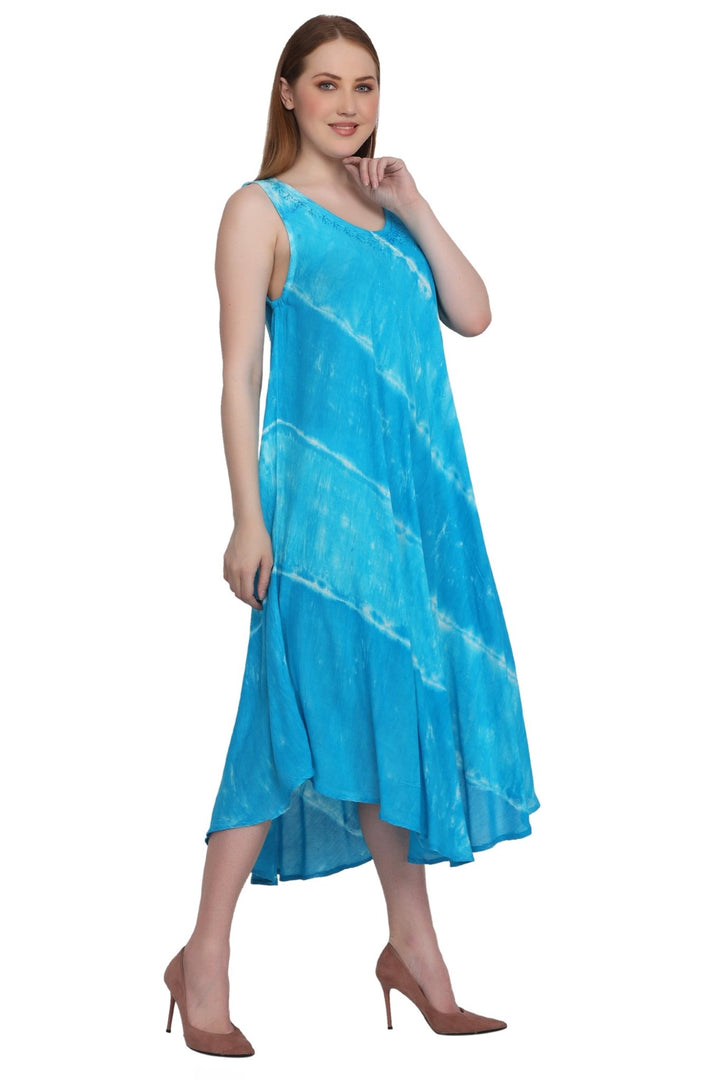 Wide Strap Tie Dye Sleeveless Dress 522184 - Advance Apparels Inc