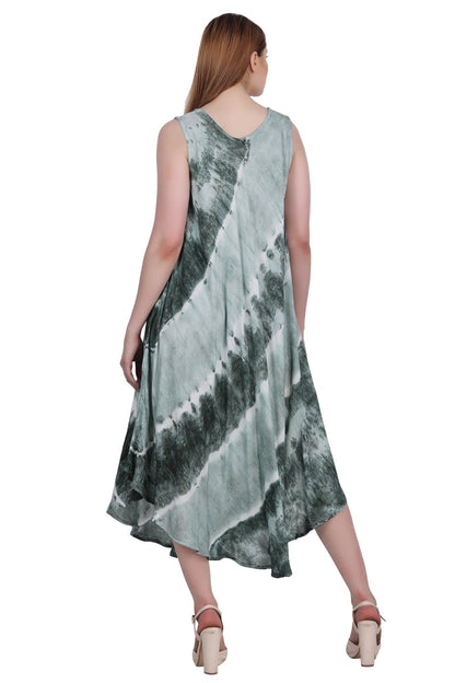 Wide Strap Tie Dye Sleeveless Dress 522184 - Advance Apparels Inc