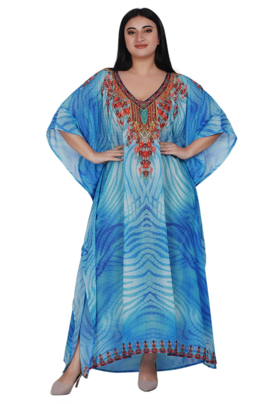 Womens Maxi Kaftan Cover Up PD-9522 - Advance Apparels Inc