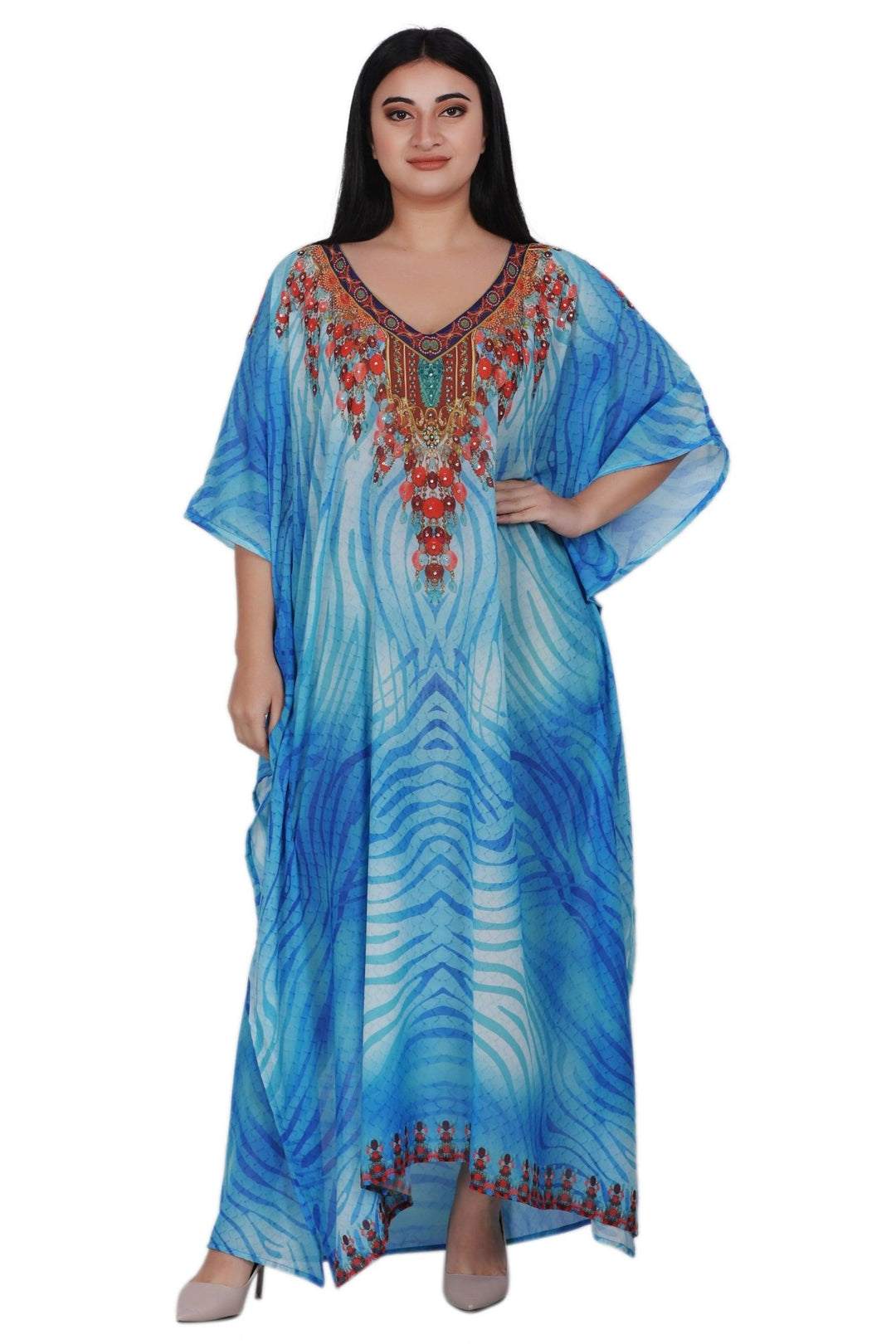 Womens Maxi Kaftan Cover Up PD-9522 - Advance Apparels Inc