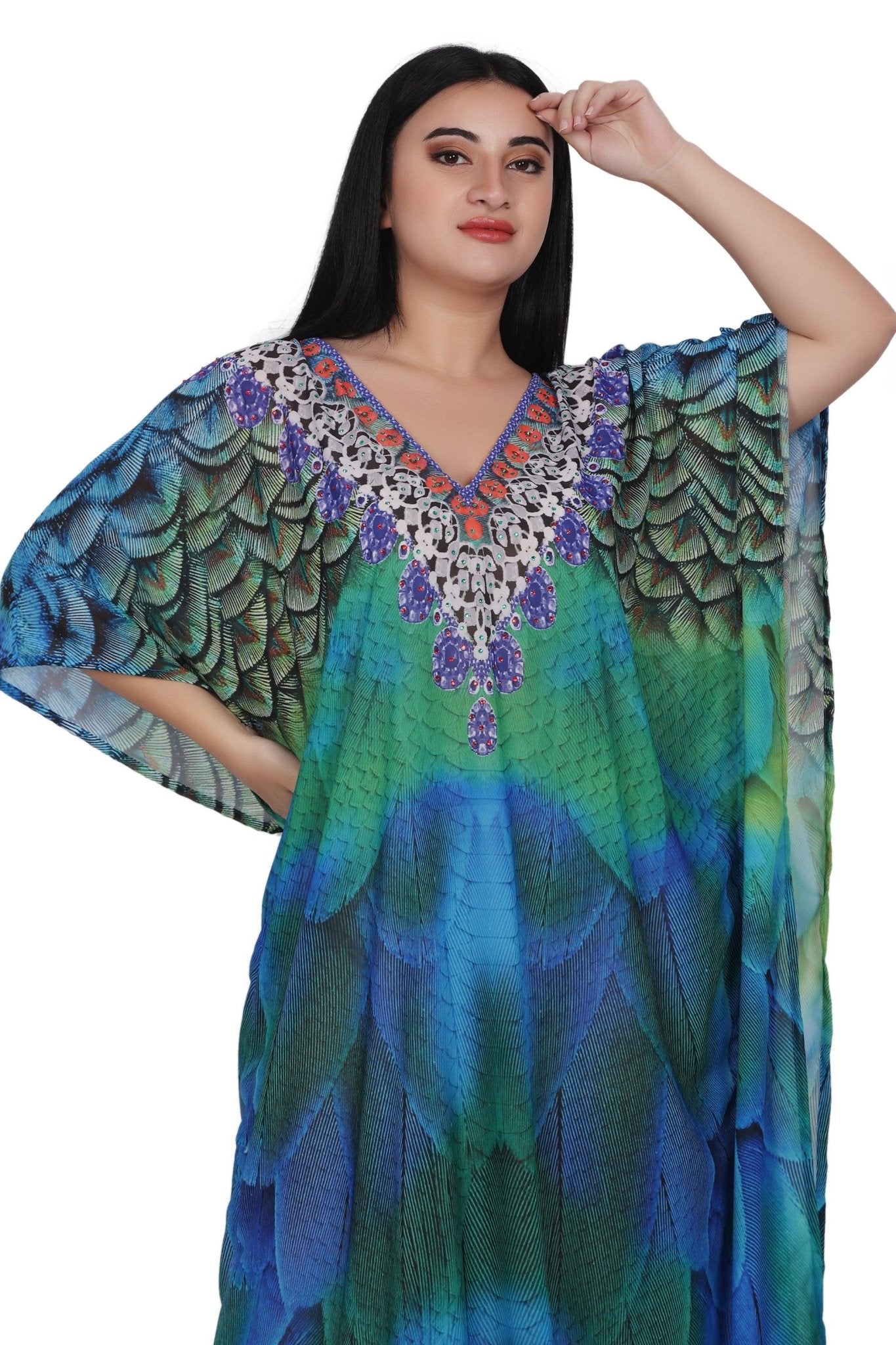 Womens Maxi Kaftan Cover Up PD-9523 - Advance Apparels Inc