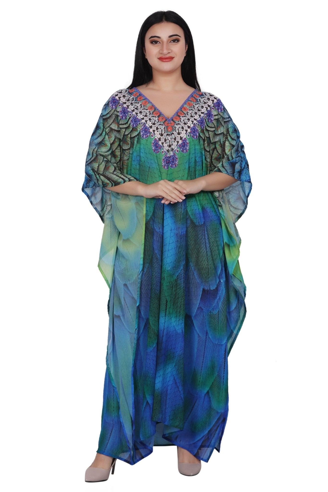 Womens Maxi Kaftan Cover Up PD-9523 - Advance Apparels Inc