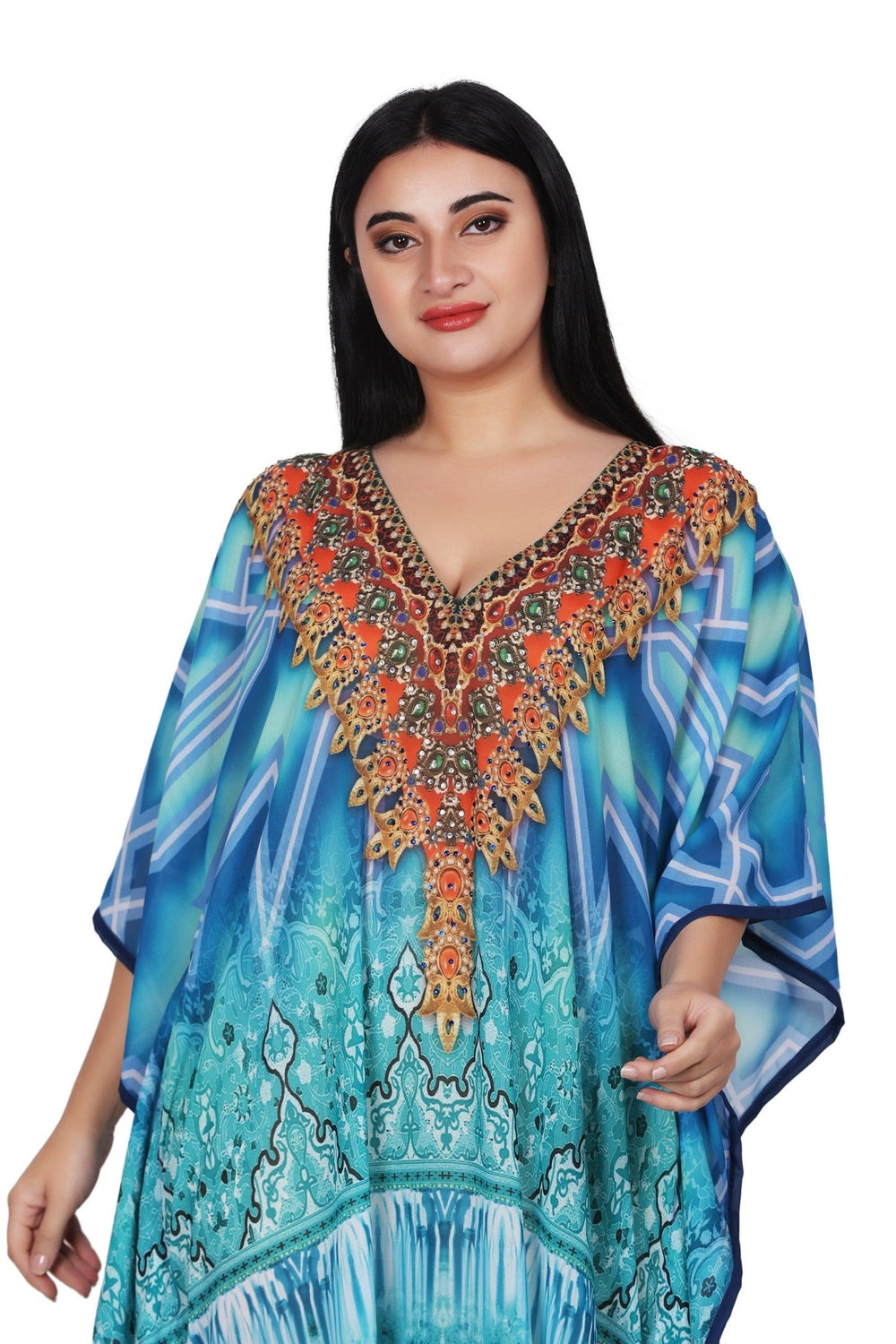 Womens Maxi Kaftan Cover Up PD9524 - Advance Apparels Inc